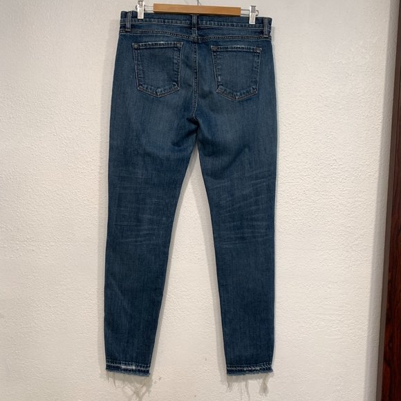 J Brand Ellis Villain Skinny Jeans Size 28 Raw Hem Distressed Blue Stretch 32x31 - Picture 2 of 11